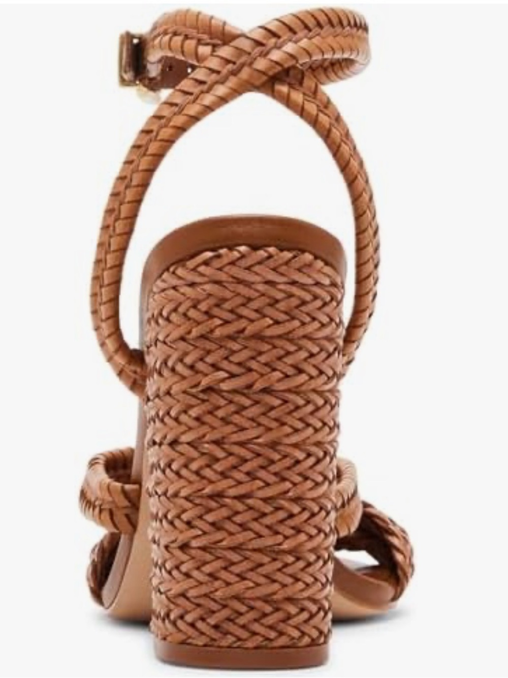 NEW STEVE MADDEN women's malou woven heel sandal in cognac 10M - Picture 14 of 16